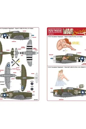 Sticker Republic P-47D Thunderbolt Razorback 42-76275 - Squirt II 405th FG. Piloot: Lt R. Parker P-47D Thunderbolt Razorback 42- Lage Kosten