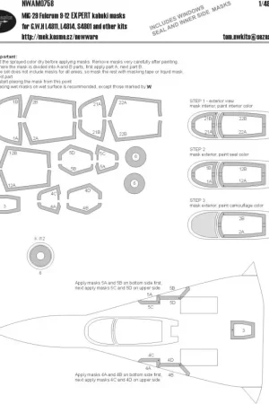 Mikoyan MiG-29 Fulcrum 9-12 EXPERT kabuki maskers vliegtuig luifel Accessoire Express Levering