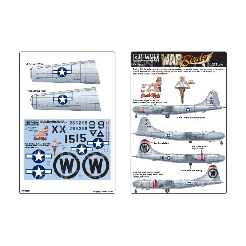 Sticker Boeing B-29 Superfortress 'Dinah Might' 42-65286 1st BS, 9th BG, Iwo Jima, maart 1945 Weekendaanbieding