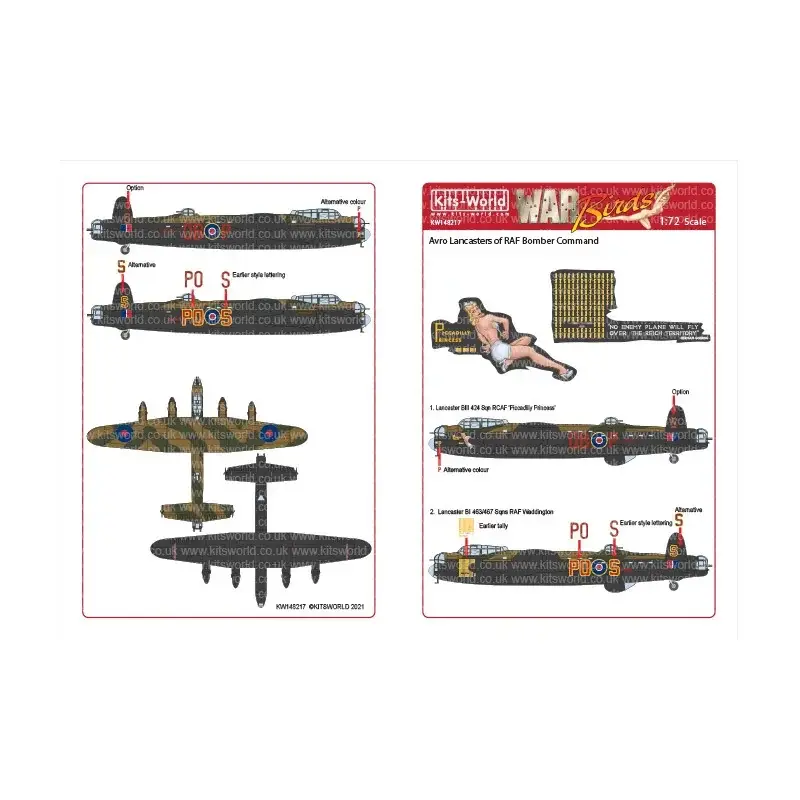 Populair Sticker Avro Lancaster B.III 424 Tiger Sqn 'Piccadilly Princess' NG347. Nummer 1 groep in Skipton-on-Swale, Yorkshire