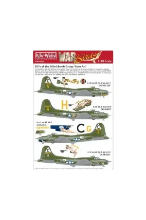 Hete Deal Sticker Boeing B-17F Flying Fortress Nose Art van de 303rd BG (4) Decal