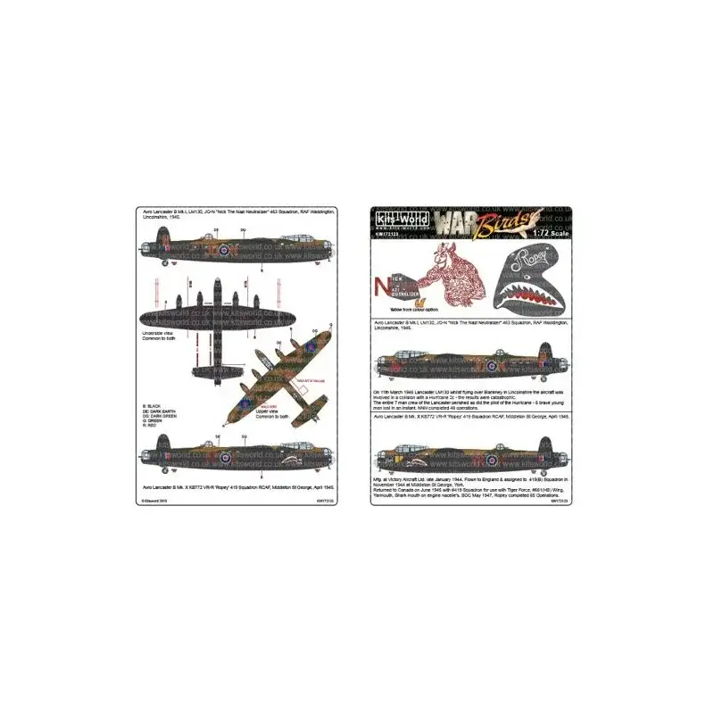 Hete Deal Sticker Avro Lancaster BI, LM130, JO-N 'Nick The Nazi Neutralizer' 463 Squadron, RAF Waddington