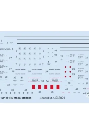Bestel Nu Sticker Spitfire Mk.IX-stencils voor TAMIYA/REVELL Decal