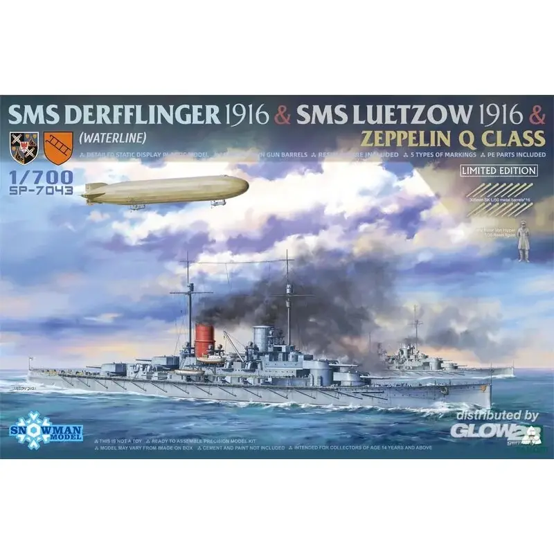 Koop Vandaag Sms derfflinger 1916 & sms luetzow 1916 & zeppelin q klasse (limited edition Schaalmodel