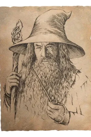 The Hobbit Print Art Print Portret van Gandalf de Grijze 21 x 28 cm Poster Finale Uitverkoop