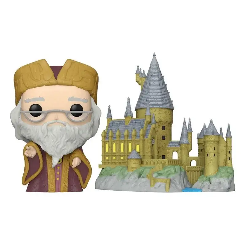 Harry Potter POP! Town Vinyl figuur Perkamentus met Zweinstein 9 cm Pop figur Laatste Kans