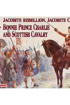 Dagaanbieding Jacobitische opstand. Jacobitische cavalerie. Bonnie Prince Charlie en Schotse cavalerie