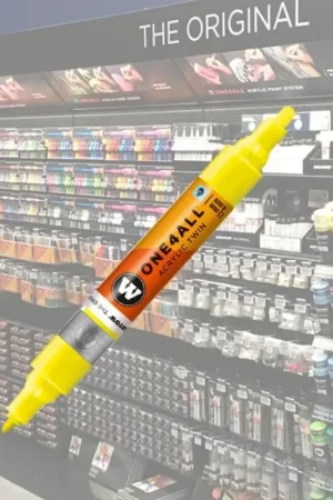 Molotow Acryl Marker One4All Twin 1,5 / 4mm 220 Neon Geel / Jaune Fluorescerend Gecertificeerd