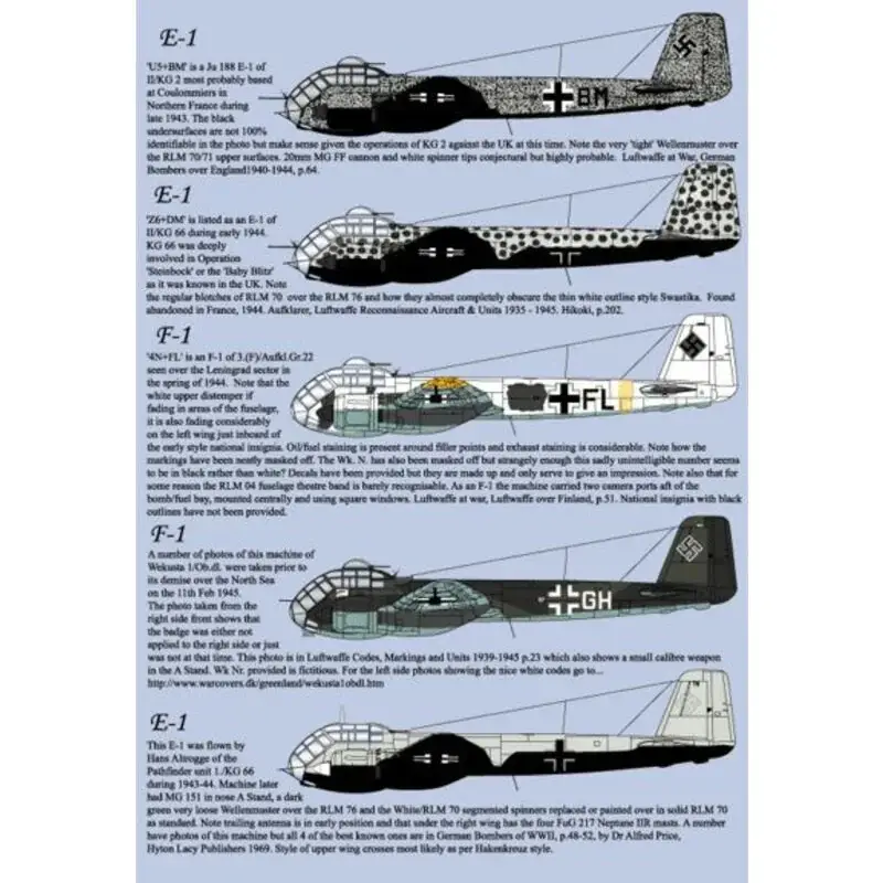 Korting Sticker Junkers Ju-188E-1/Ju-188F-1 collectie '3E+HK' is een A-2 van II Decal