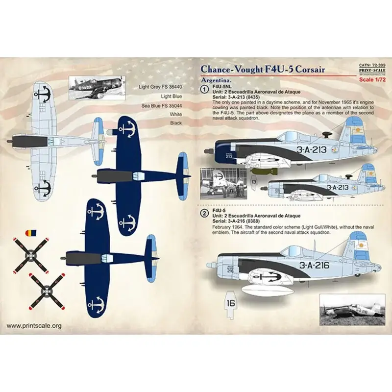 Favoriet Sticker Vought F4U Corsair. Argentinië Decal