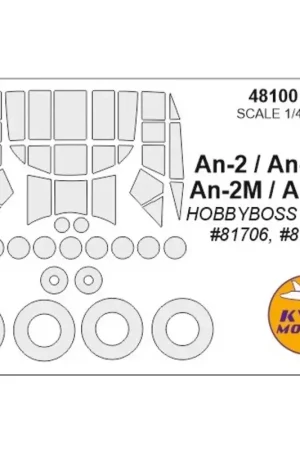 Antonov An-2 + wielen maskers (ontworpen voor gebruik met HOBBYBOSS kit HB81705) Accessoire Finale Uitverkoop