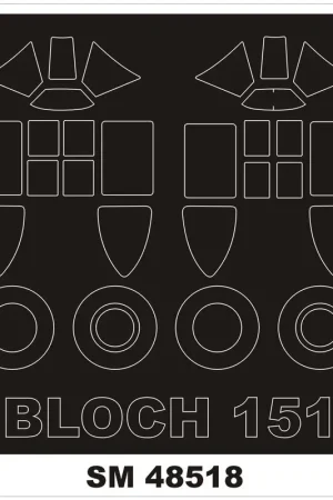 Marcel-Bloch MB.151С.1 2 luifelmaskers (buiten en binnen) (ontworpen voor gebruik met Dora Wings-kits) Meest Verkocht