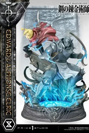Direct Beschikbaar Volledig metalen Alchemist beeld 1/6 Edward & Alphonse Elric 56 cm Beeldjes