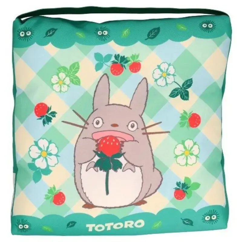 Lage Kosten Mijn buurman Totoro kussen Totoro & Aardbeien 30 x 30 x 5 cm Pluche