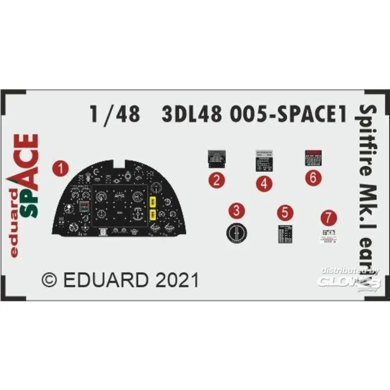 Sticker Spitfire Mk.I early SPACE 1/48 for EDUARD Decal Seizoensaanbieding