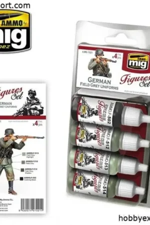 Wwii duitse veld grijs uniformen kleuren set Acrylverf Gratis Retour