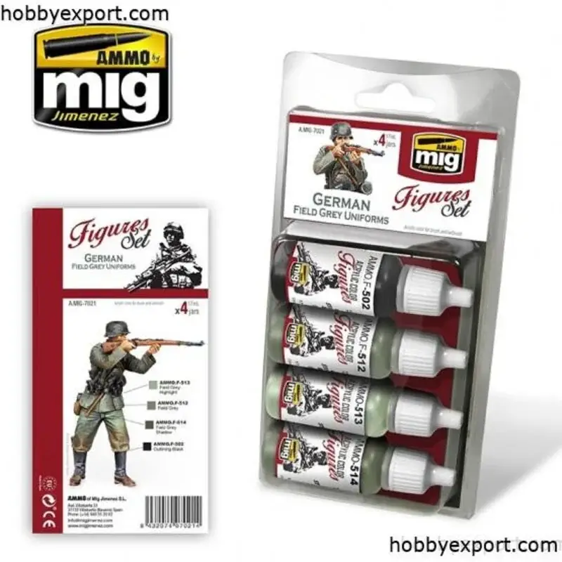 Wwii duitse veld grijs uniformen kleuren set Acrylverf Gratis Retour