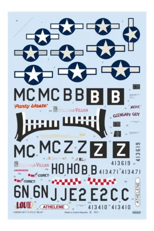 Op = Op Sticker P-51D-5 8e AF 1/48 voor EDUARD Decal