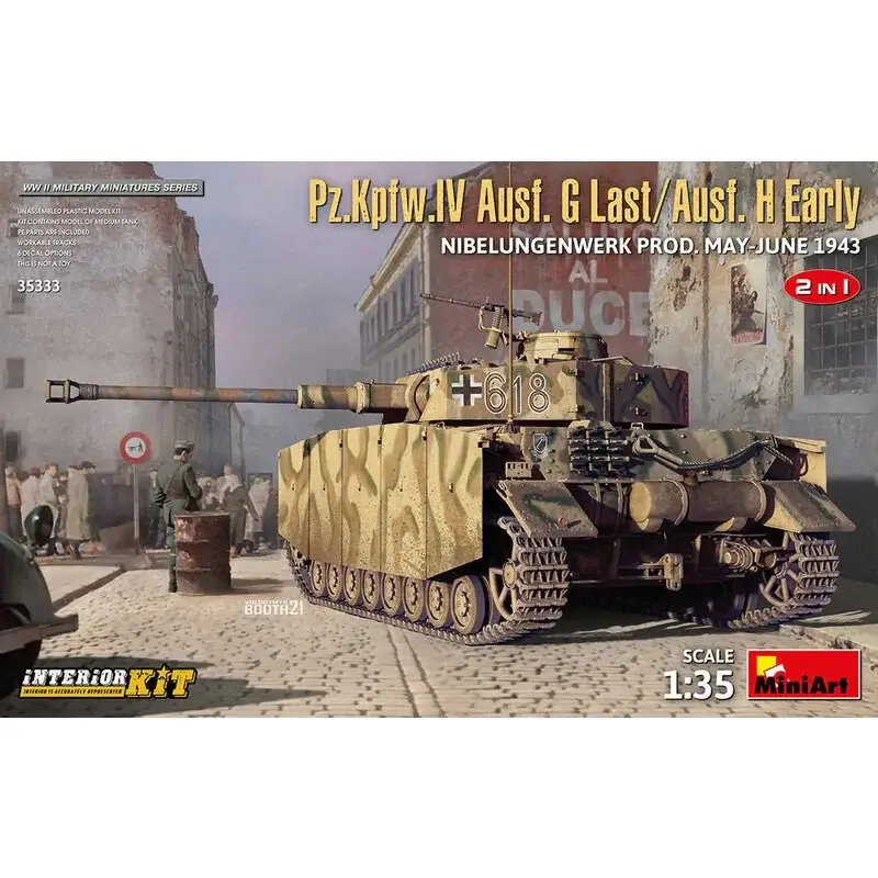 Pz.Kpfw.IV Ausf.G-Last/H-Early Nibelungenwerk Prod(mei-juni1943)2in1 Schaalmodel Laatste Kans