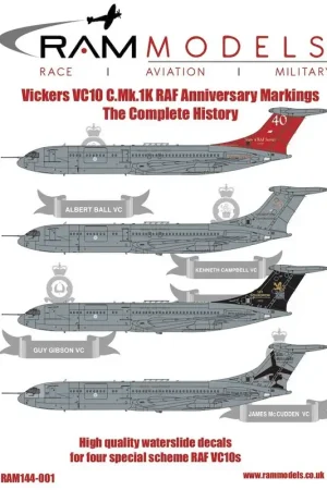 Favoriet Sticker Vickers VC10C / VC-1C.MK.1K RAF speciale schema's "XV104 - 40 jaar RAF-service, 101 Squadron, RAF Brize Norton 2006." X