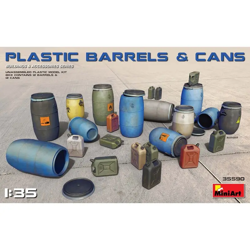 Gratis Retour PLASTIC BARRIÈRES & BLIKJES (VOOR JUNI RELEASE !!!) Inhoud van de set plastic modellen van vaten en blikjes Decal Sheet is inb