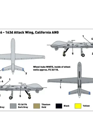 Weekendaanbieding General Atomics MQ-9 Reaper 163d Attack Wing, Californië ANG Schaalmodel