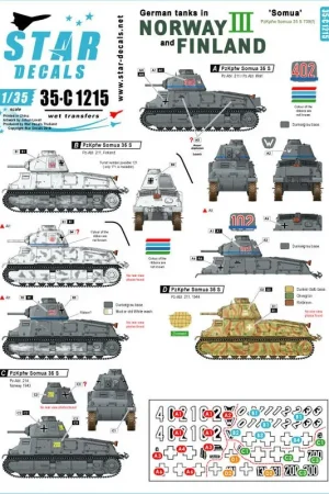 Duitse tanks in Noorwegen en Finland IIIBeute-Somua tanks.Pz.Kpfw.35 (S) 735 (f). Rechtstreeks Van De Fabrikant