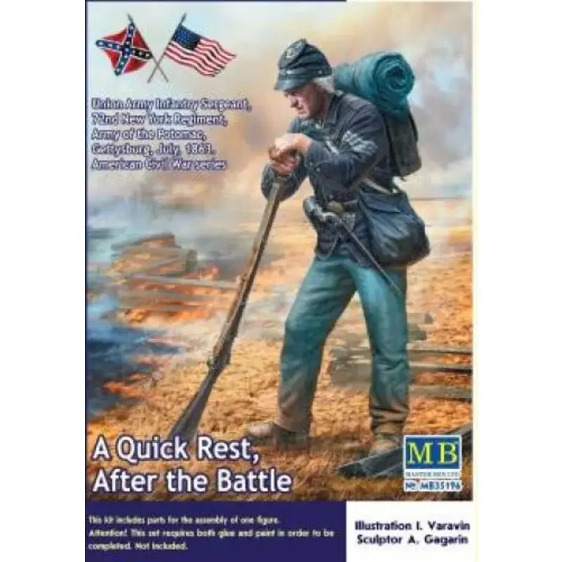 Veilige Betaling Een Quick Rest Union Army Sergeant, ACW Figuren