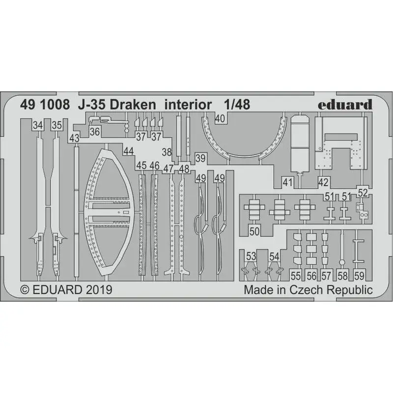 Saab J-35F Draken-interieur (ontworpen om te worden gebruikt met Hasegawa-kits) Accessoire Goedkoop