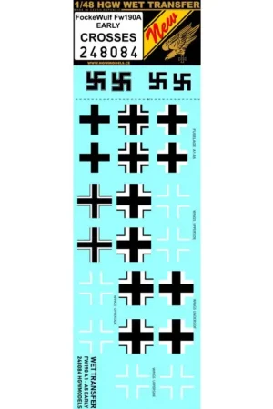 Sticker Focke-Wulf Fw-190A VROEG - Kruisen Decal Nieuw