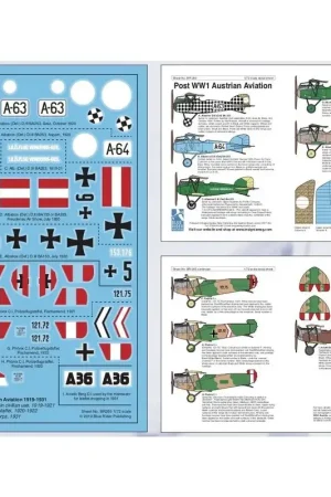 Sticker na WOI Oostenrijkse luchtvaart.Oostenrijkse luchtvaart uit de periode 1919-1931.Decals zijn inbegrepen voor Albatros ( Korting
