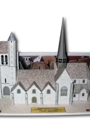 Snelle Levering Model St. Martin Church of Egreville (77) Schaalmodel