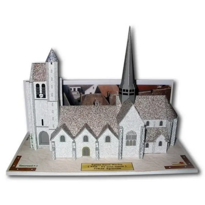 Snelle Levering Model St. Martin Church of Egreville (77) Schaalmodel