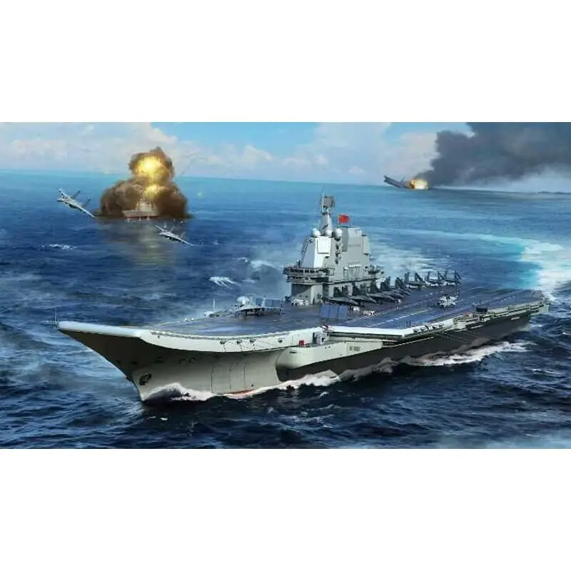 Beperkte Voorraad PLA Navy Type 002 Vliegdekschip L: 431 mm, B: 122 mm, flight deck inclusief J-15 x 20, Z-8 x 2. Totale onderdelen 350+