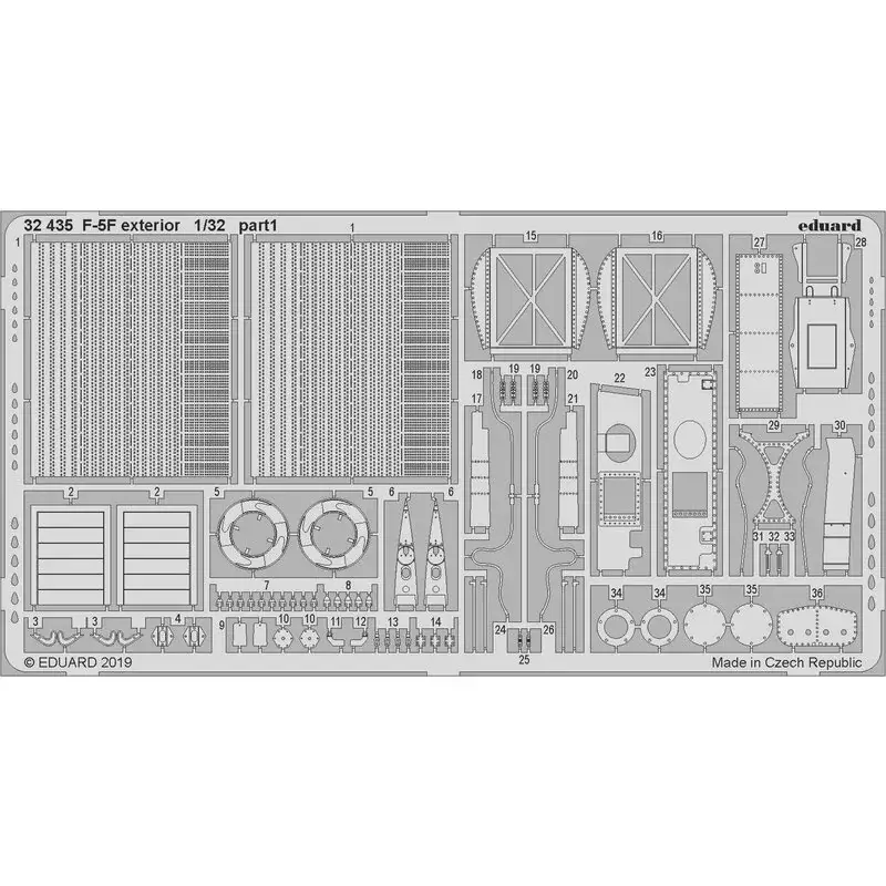 Northrop F-5F Tiger buitenkant 1/32 (ontworpen voor gebruik met Kitty Hawk Model-kits) Merkproduct