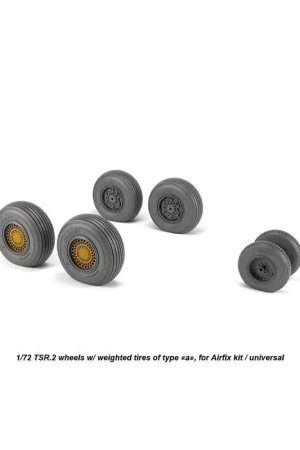 Veilige Betaling BAC TSR-2 wielen met gewogen banden, type "a" (ontworpen voor gebruik met Airfix-sets)