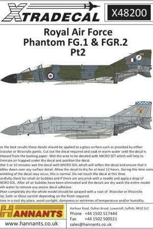 Populair Sticker McDonnell-Douglas FG.1 / FGR.2 (6) FG.1 XV571 / A 43 Sqn RAF Leuchars Scotland UK 1989; FGR.2 XV403 / 403 6 Sqn ingezet