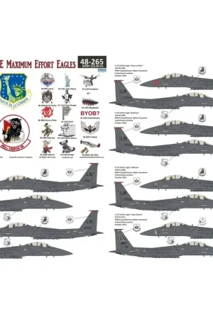 Sticker McDonnell F-15E Eagle Maximale inspanning Eagles.Van april tot oktober 2018 werden de Panthers van het 494th Expedition Express Levering