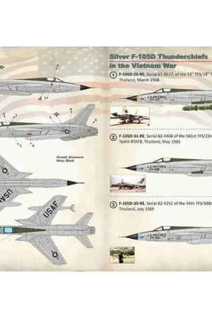 Gereduceerde Prijs Sticker Silver Republic F-105D Thunderchiefs in de Vietnam-oorlog 1. F-105D-25-RE, Serie 61-0217, van de 12e TFS / 18e TFW, Kora