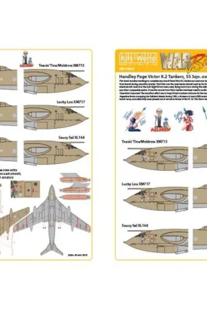 Uitverkoop Sticker Handley-pagina Victor K.2 tankwagens 55 Sqn over Irak Set 2 Saucy Sal XL164, Lucky Lou XM717, Teasin 'Tina / Meldrew XM7
