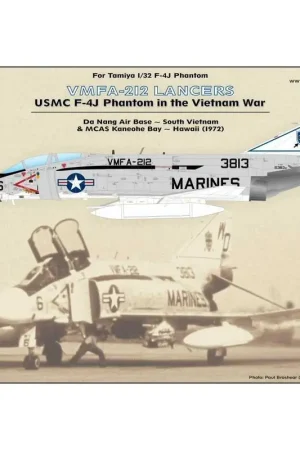 Op = Op Sticker VMFA-212 lanciers - USMC McDonnell F-4J Phantom in de oorlog in Vietnam.Dit gelimiteerde 1/32 stickervel heeft betrekki