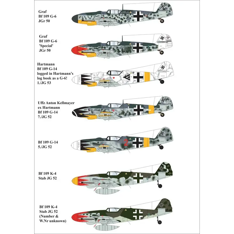 Sticker Tulip Messerschmitt Bf-109G-6 / Bf-109G-14 / Bf-109K-4 Decal Aanbieding