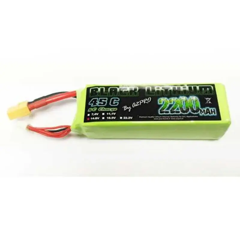 LiPo Battery Black Lithium 2200mAh 45C 4S XT-60 Stroomvoorziening Beperkt Aanbod