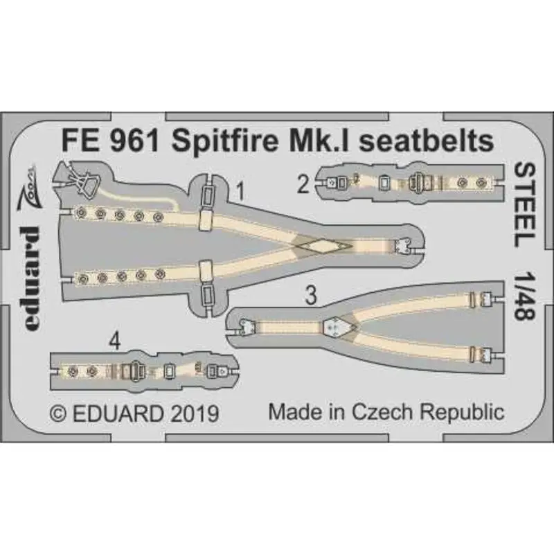 Alleen Vandaag Supermarine Spitfire Mk.1 veiligheidsgordels STAAL (ontworpen voor gebruik met Tamiya-sets)