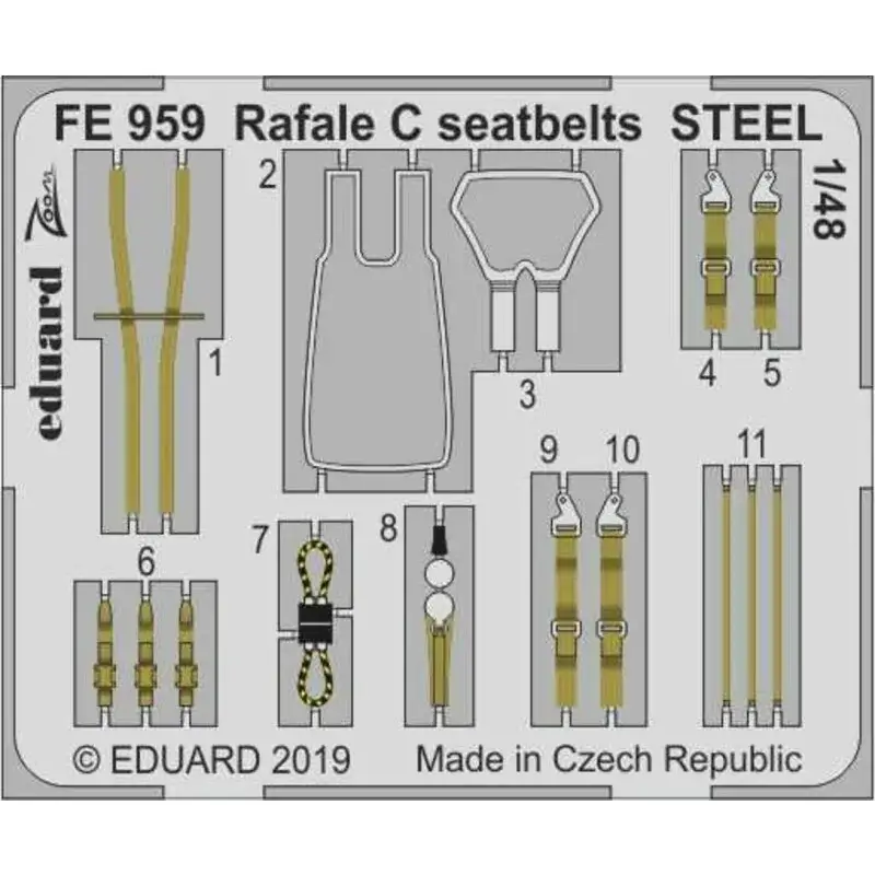 Seizoensaanbieding Dassault Rafale C veiligheidsgordels STEEL (ontworpen voor gebruik met Revell-kits)