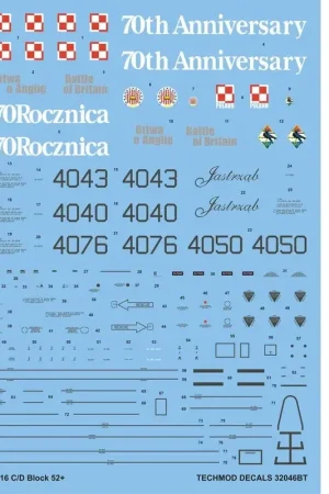 Exclusieve Aanbieding Sticker Opnieuw uitgebracht!Lockheed-Martin F-16C / D Block 52+ Poolse luchtmacht (5) 4050 of 4043 70e verjaardag Battle of Bri