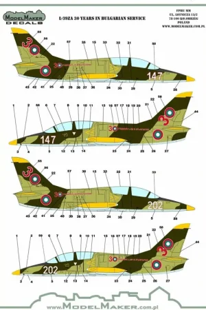 Direct Beschikbaar Sticker Aero L-39ZA 30 jaar in dienst in het Bulgaars Decal