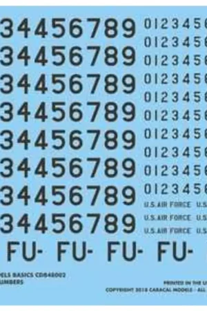 Sticker USAF Noord-Amerikaanse F-86 Buzz Numbers.Deze Basics-sheet biedt nauwkeurig ontworpen en geschaalde cijfers voor de uni Koop Vandaag