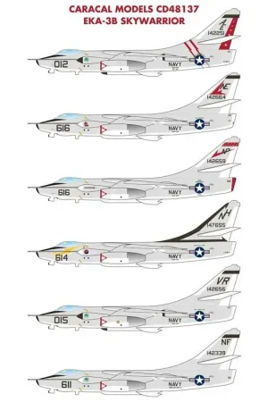 Sticker Douglas EKA-3B Skywarrior: Zes kleurrijke markeeropties uit het Vietnam War-tijdperk die de matte markeringen in de Trum Koop Online