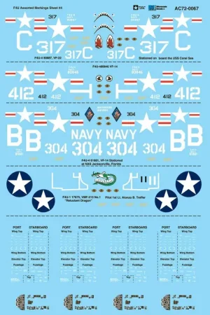 Sticker Vought F4U Corsair Assorted Marking Sheet 4 Decal Koop Online